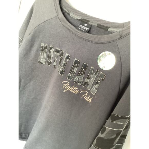 NWT Colosseum Women's Notre Dame Fighting Irish Crewneck Sweatshirt Gray Large - Picture 3 of 11
